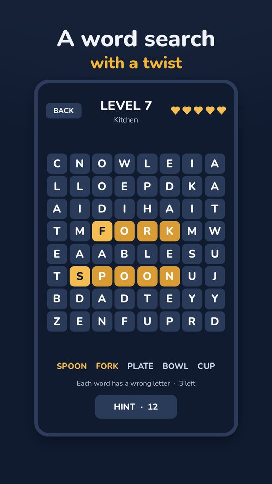 A word search with a twist